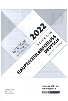 Sicher zum Hauptschulabschluss Deutsch Baden-Württemberg 2022