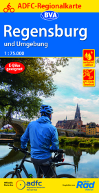 ADFC-Regionalkarte Regensburg und Umgebung mit Tagestouren-Vorschlägen, 1:75.000, reiß- und wetterfest, GPS-Tracks Downl