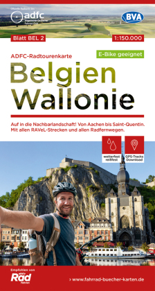 ADFC-Radtourenkarte BEL 2 Belgien Wallonie,1:150.000, reiß- und wetterfest, GPS-Tracks Download - E-Bike geeignet