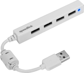 SPEEDLINK SNAPPY SLIM USB Hub, 4-Port, USB 2.0, Passive, White