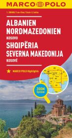 MARCO POLO Länderkarte Albanien, Nordmazedonien 1:500.000