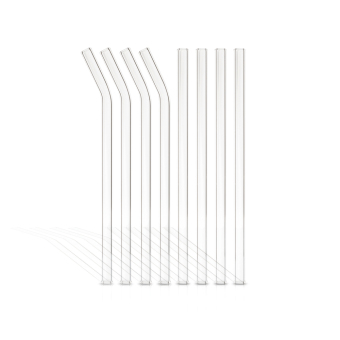Glas Strohhalme, 8er Set 