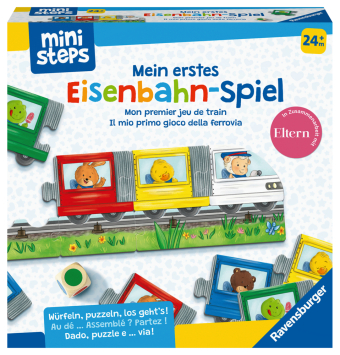 Ravensburger ministeps 4187 Mein erstes Eisenbahn-Spiel, Erstes Würfel- und Puzzlespiel zum Farbenlernen, Spielzeug ab 2 