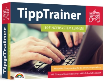 10 Finger Tippen für zu Hause am PC lernen - blind jedes Wort finden - Maschinenschreiben inkl. Tipp Trainer Software fü 