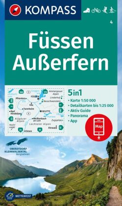 KOMPASS Wanderkarte 4 Füssen, Außerfern 1:50.000