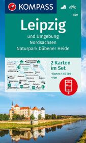 KOMPASS Wanderkarten-Set 459 Leipzig und Umgebung, Nordsachsen, Naturpark Dübener Heide (2 Karten) 1:50.000