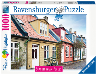 Ravensburger Puzzle Scandinavian Places 16741 - Häuser in Aarhus, Dänemark 1000 Teile Puzzle für Erwachsene und Kinder a 