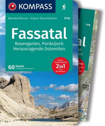 KOMPASS Wanderführer Fassatal, Rosengarten, 60 Touren mit Extra-Tourenkarte