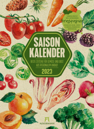 Saisonkalender - Obst & Gemüse - Graspapier-Kalender 2023 