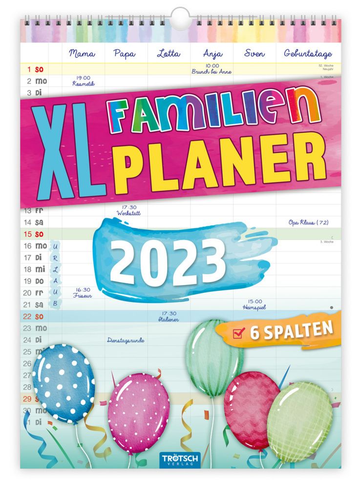 Trötsch Großbildkalender XL Familenplaner 2023
