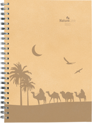 Wochenplaner Nature Line Sand 2023 - Taschen-Kalender A5 - 1 Woche 2 Seiten - Ringbindung - 128 Seiten - Umwelt-Kalender 