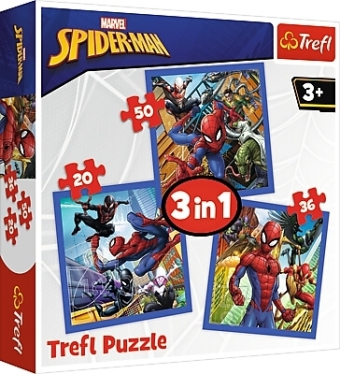 Marvel Spiderman, 3 in 1 Puzzle (Kinderpuzzle)