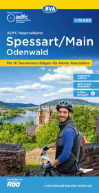 ADFC-Regionalkarte Spessart/Main/Odenwald, 1:75.000, mit Tagestourenvorschlägen, reiß- und wetterfest, E-Bike-geeignet,