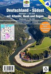 Wassersport-Wanderkarte / Deutschland Südost mit Altmühl, Naab und Regen für Kanu- und Rudersport