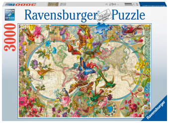 Weltkarte mit Schmetterlingen (Puzzle)
