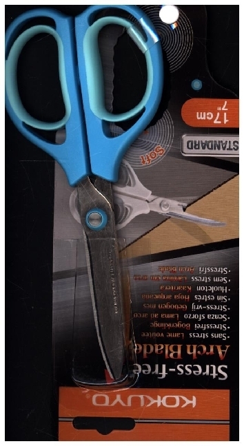 KOKUYO Allzweck-Schere mit Bogenklinge - Arch Blade Standard Blau - Bastelschere