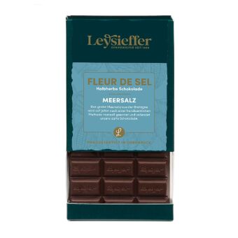 Halbherbe Schokolade mit Meersalz aus der Bretagne, 100 g, 56% Kakao 