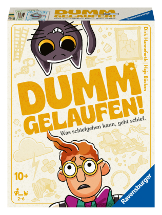 Ravensburger 20968 - Dumm Gelaufen! Kartenspiel für 2-6 Personen, Mit Mac und schwarzer Katze Murphy, Unterhaltung ab 10