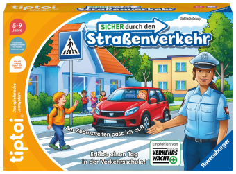 Ravensburger tiptoi Spiel 00173 - Sicher im Straßenverkehr - Lernspiel ab 4 Jahren, lehrreiches Verkehrsspiel für Jungen