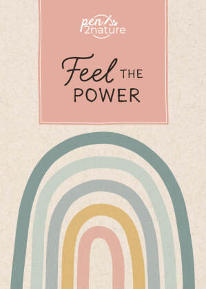 Feel The Power - Nachhaltiges Notizbuch in A5 mit Hardcover und Regenbogen-Motiv 