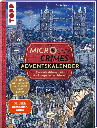 Micro Crimes Adventskalender - Sherlock Holmes und die Blutspuren im Schnee. Mit XXL-Wimmelposter und Stickern durch Lon