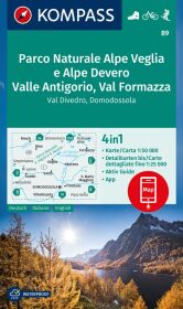 KOMPASS Wanderkarte 89 Parco Naturale Alpe Veglia e Alpe Devero, Valle Antigorio, Val Formazza, Val Divedro, Domodossola