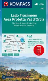 KOMPASS Wanderkarte 2463 Lago Trasimeno, Area Protetta Val d' Orcia, Montepulciano, Montalcino, Monte Amiata, Cortona 1: