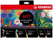 STABILO ARTY" 50er Kreativ Set Pastel (BOSS Original/woody 3 in 1/STABILOaquacolor/Pen 68/point 88)