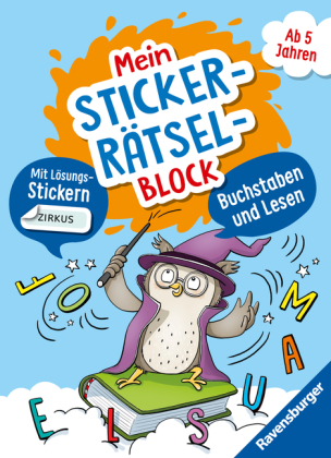Ravensburger Mein Stickerrätselblock: Buchstaben für Kinder ab 5 Jahren - spielerisch Buchstaben und Lesen Lernen mit lu