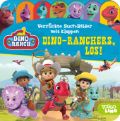 Dino Ranch - Verrückte Such-Bilder mit Klappen - Dino-Ranchers, los! - Pappbilderbuch mit 17 Klappen - Wimmelbuch für Ki