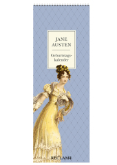Jane Austen Geburtstagskalender | Immerwährender Wandkalender zum Eintragen im praktischen Streifenformat | Mit Illustra