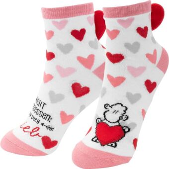 Socken m. Herzen Motiv "LIEB"