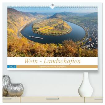 Wein - Landschaften (hochwertiger Premium Wandkalender 2024 DIN A2 quer), Kunstdruck in Hochglanz 