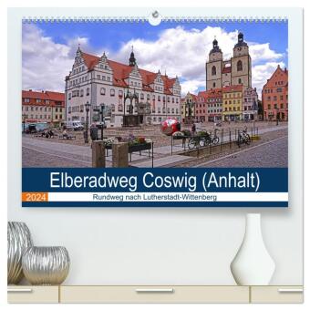 Elberadweg Coswig (Anhalt) (hochwertiger Premium Wandkalender 2024 DIN A2 quer), Kunstdruck in Hochglanz 