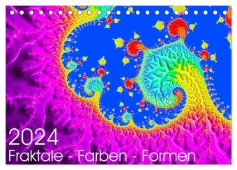 Fraktale - Farben - Formen 2024 (Tischkalender 2024 DIN A5 quer), CALVENDO Monatskalender 