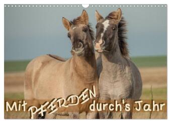 Mit Pferden durch´s Jahr (Wandkalender 2024 DIN A3 quer), CALVENDO Monatskalender 