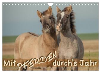 Mit Pferden durch´s Jahr (Wandkalender 2024 DIN A4 quer), CALVENDO Monatskalender 