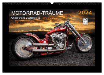 Motorrad-Träume - Chopper und Custombikes (Wandkalender 2024 DIN A2 quer), CALVENDO Monatskalender 