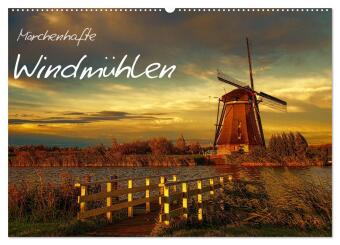 Märchenhafte Windmühlen (Wandkalender 2024 DIN A2 quer), CALVENDO Monatskalender 