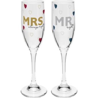 Sektglas Set Motiv "Mr & Mrs"