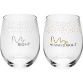 Trinkglas Set Motiv "Mr & Mrs"