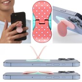 zipgrips White Dots on Pink | 2 in 1 Handy-Griff & Aufsteller | Sicherer Griff | Halter für Smartphones | Perfekte Selfi