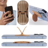 zipgrips Holzoptik | 2 in 1 Handy-Griff & Aufsteller | Sicherer Griff | Halter für Smartphones | Perfekte Selfies | Idea