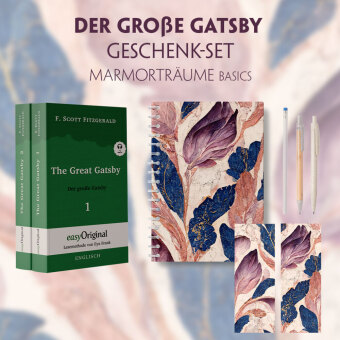 Der Große Gatsby Geschenkset - 2 Bücher (mit Audio-Online) + Marmorträume Schreibset Basics, m. 1 Beilage, m. 1 Buch