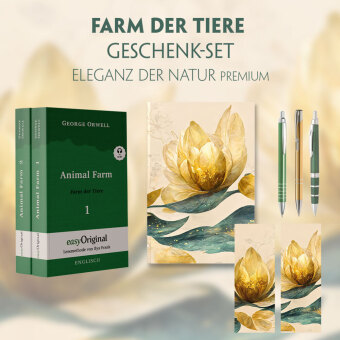 Farm der Tiere Geschenkset - 2 Teile (Buch + Audio-Online) + Eleganz der Natur Schreibset Premium, m. 1 Beilage, m. 1 Bu 