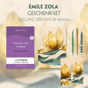 Émile Zola Geschenkset (mit Audio-Online) + Eleganz der Natur Schreibset Premium, m. 1 Beilage, m. 1 Buch 