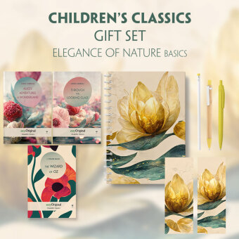 Children's Classics Books-Set (with audio-online) Readable Classics Geschenkset + Eleganz der Natur Schreibset Basics, m