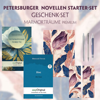 Petersburger Novellen Starter-Paket Geschenkset - 2 Bücher (mit Audio-Online) + Marmorträume Schreibset Premium, m. 2 Be