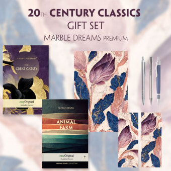 20th Century Classics Books-Set (with audio-online) Readable Classics Geschenkset + Marmorträume Schreibset Premium, m.