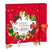Premium Tee Adventskalender mit Schleife "Red Christmas", 25 BIO Tee in Teepyramiden